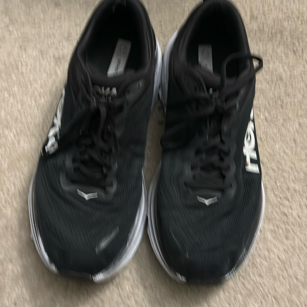 HOKA Bondi 8 black and white mens size 13 wide
